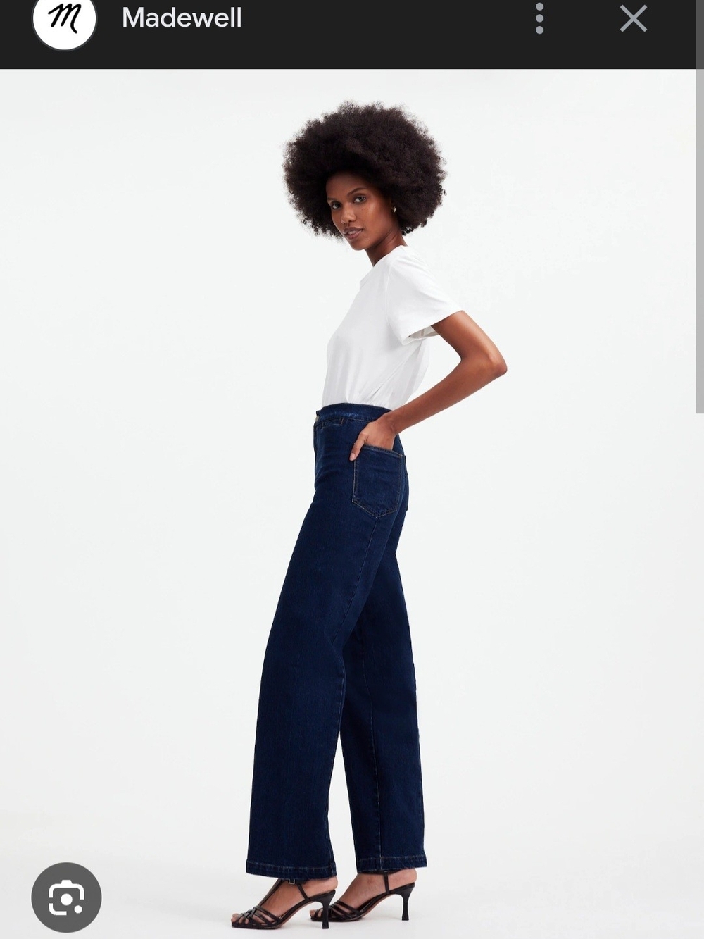 NWT Madewell Emmett Wide Leg Jeans in Leffers Wash